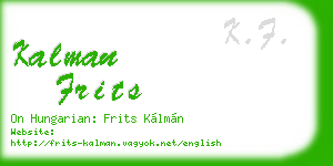 kalman frits business card